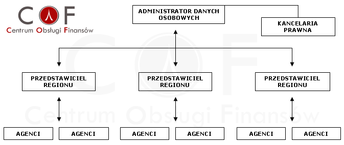 Schemat organizacyjny Centrum Obsługi Finansów